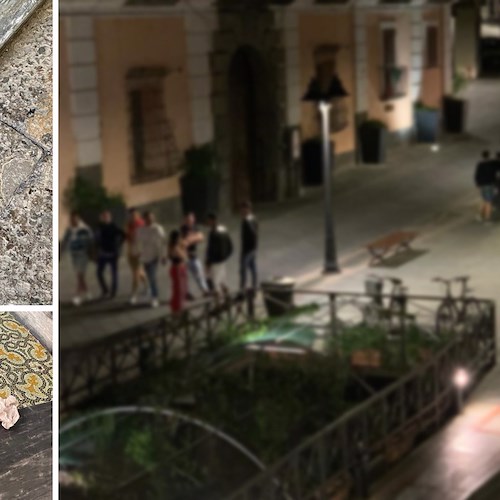 A Maiori rifiuti nell'androne di Palazzo Mezzacapo, residenti testimoniano: “Sono i ragazzi” /FOTO