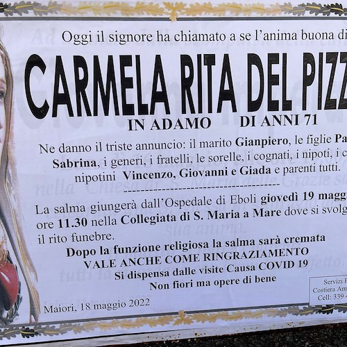 A Maiori si è spenta l'anima buona di Carmela Rita Del Pizzo 
