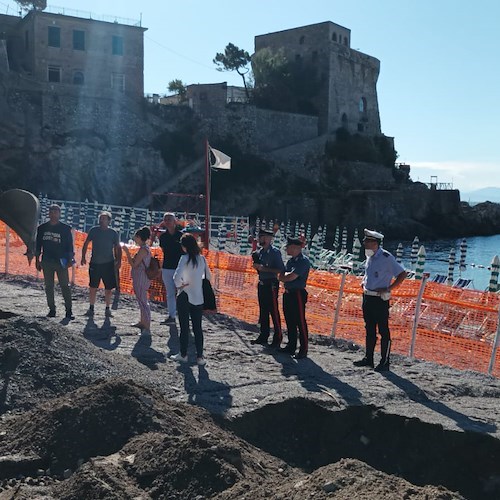 Ad Erchie conclusi lavori di demolizione del lido Adriana. stamane sopralluogo del Sindaco 