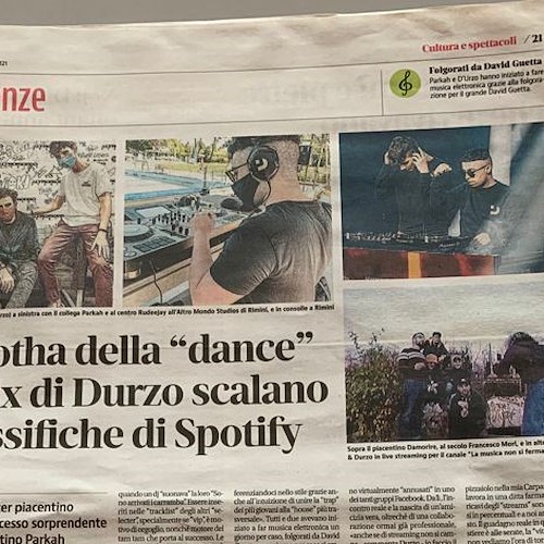 Da Maiori a Piacenza, Durzo scala le classifiche house di Spotify insieme al fiorentino Parkah