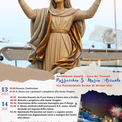 Erchie di Maiori festeggia S. Maria Assunta: ecco il programma del 14 agosto