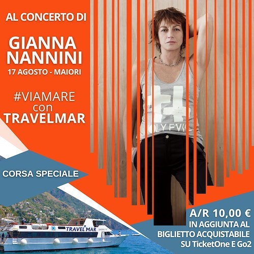 Gianna Nannini in concerto a Maiori, da Travelmar corsa speciale per raggiungere l’Anfiteatro del Porto Turistico