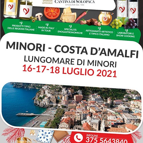 “Gusto Italia in tour” A Minori dal 16 al 18 luglio