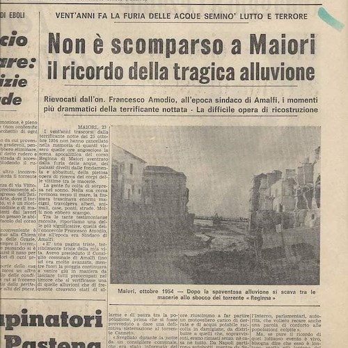 Il ricordo della tragica alluvione del 1954 con la testimonianza dell'Onorevole Francesco Amodio