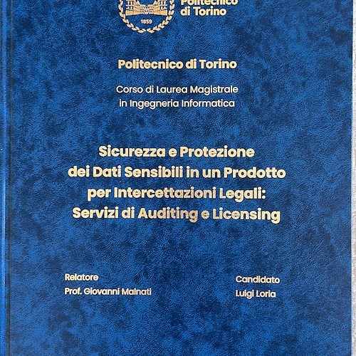 Laurea Magistrale da 110 e lode in Ingegneria Informatica per il maiorese Luigi Loria
