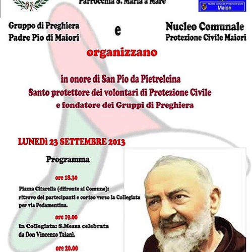 Lunedì a Maiori festeggiamenti in onore di San Pio da Pietralcina