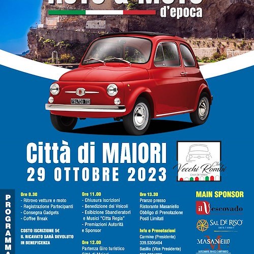 Maiori, 29 ottobre Raduno di Auto e Moto d'epoca