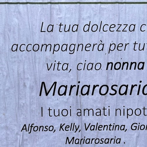 Maiori dice addio a Mariarosaria D’Acunto, per tutti “’A Marchesa”