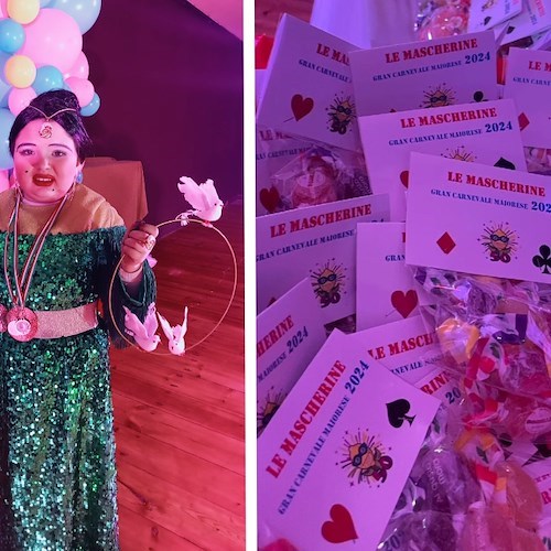 Maiori, grande partecipazione al concorso Le Mascherine: Greta si aggiudica la vittoria impersonando Moira Orfei