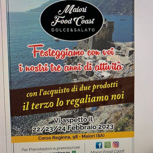 Maiori Food Coast compie gli anni e festeggia con una tre giorni dedicata a tutti i suoi clienti 