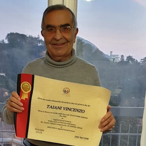 Maiori, il parroco emerito Don Vincenzo Taiani consegue dottorato di ricerca in Psicologia