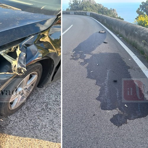 Maiori, incidente a Capo d'Orso. Manovra azzardata di un automobilista straniero che taglia la strada a centauro