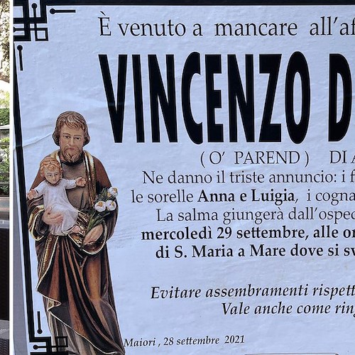 Maiori piange la morte di Vincenzo Di Bianco, aveva 72 anni
