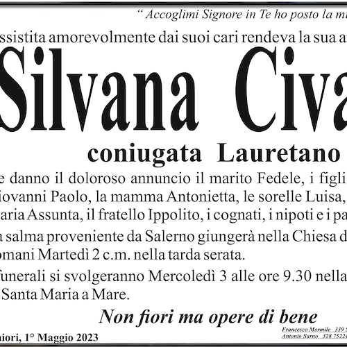 Maiori piange la prematura scomparsa di Silvana Civale