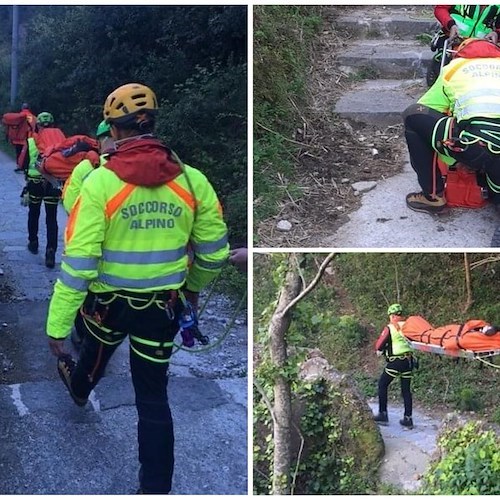 Minori: inciampa e fa un volo di 4 metri durante la pasquetta, intervento del Soccorso Alpino per un 19enne 