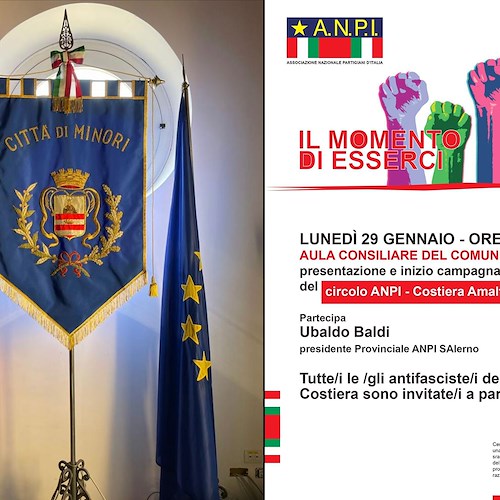 Minori: lunedì 29 presentazione del Circolo ANPI - Costiera Amalfitana e tesseramento