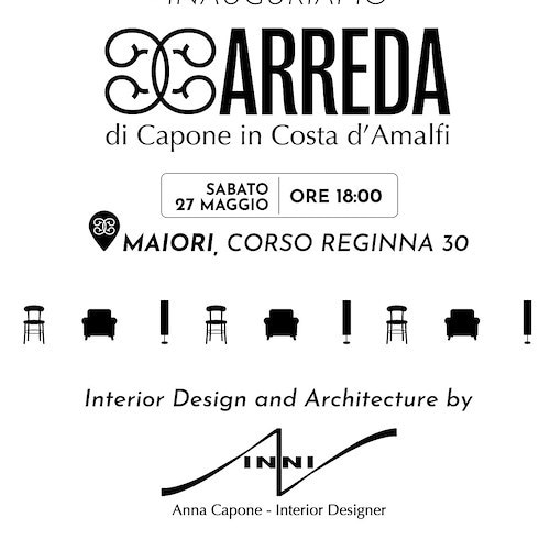 Stasera a Maiori apre “C-Arreda”, il nuovo studio di progettazione e interior design di Anna Capone