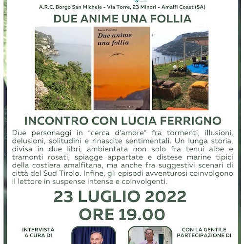 Stasera Lucia Ferrigno presenta il suo "Due anime una follia. Atto secondo" sul Sentiero dei Limoni 