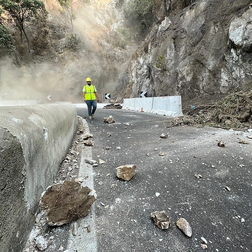 Strada chiusa a Maiori, lavori in corso<br />&copy; Massimiliano D'Uva