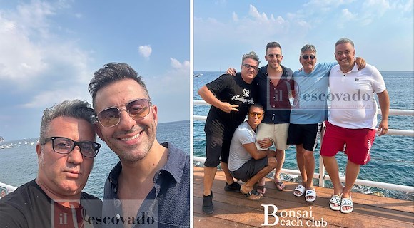 Francesco Cicchella a pranzo al Bonsai Beach Club ospite di Rosario Sepe