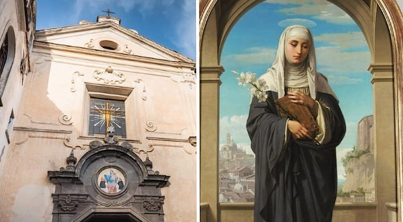 Oggi si celebra Santa Caterina da Siena, a Maiori è raffigurata nelle pale della Chiesa di San Domenico